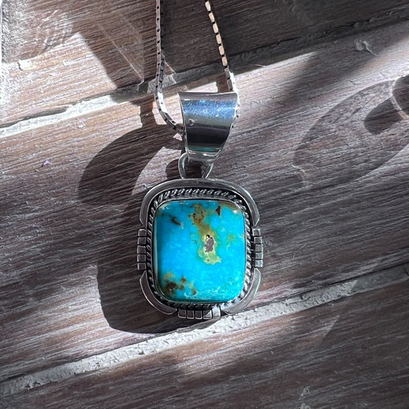 Square Turquoise Pendant - Picture 1 of 5